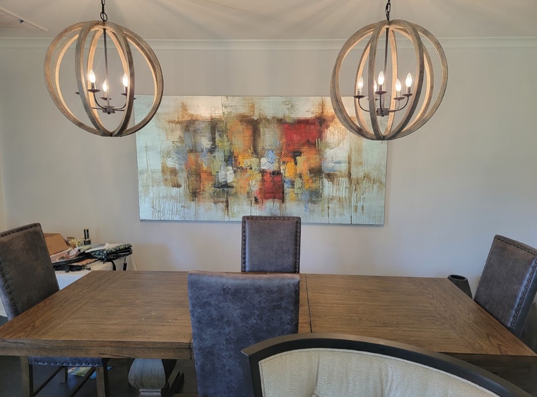 fancy light fixture installation